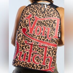 Von Dutch Red and Leopard Backpack